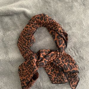 Leopard chiffon scarf long